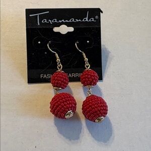 Taramanda Red Beaded Earrings